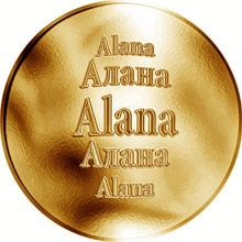 Náhled Reverzní strany - Slovenská jména - Alana - zlatá medaile