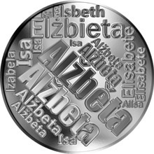 Náhled Reverzní strany - Česká jména - Alžběta - velká stříbrná medaile 1 Oz