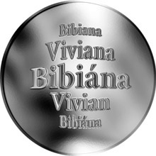 Náhled Reverzní strany - Slovenská jména - Bibiána - velká stříbrná medaile 1 Oz
