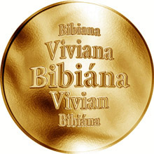 Náhled Reverzní strany - Slovenská jména - Bibiána - velká zlatá medaile 1 Oz