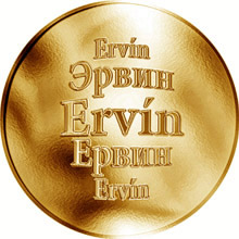 Náhled Reverzní strany - Slovenská jména - Ervín - zlatá medaile