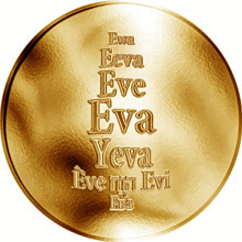 Náhled Reverzní strany - Česká jména - Eva - zlatá medaile