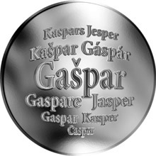 Náhled Reverzní strany - Slovenská jména - Gašpar - velká stříbrná medaile 1 Oz