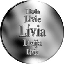 Náhled Reverzní strany - Slovenská jména - Lívia - velká stříbrná medaile 1 Oz