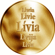 Náhled Reverzní strany - Slovenská jména - Lívia - zlatá medaile