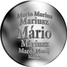 Náhled Reverzní strany - Slovenská jména - Mário - velká stříbrná medaile 1 Oz