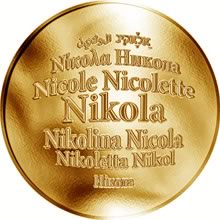 Náhled Reverzní strany - Česká jména - Nikola - zlatá medaile