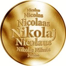 Náhled Reverzní strany - Slovenská jména - Nikolaj - zlatá medaile