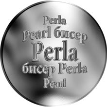 Náhled Reverzní strany - Slovenská jména - Perla - velká stříbrná medaile 1 Oz