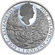 Náhled Reverzní strany - Stříbrná mince 1 NZD Vydra říční - kolorovaná