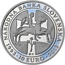 Náhled - 2013 - 10 € - Národná banka Slovenska - 20. výročie vzniku b.k.