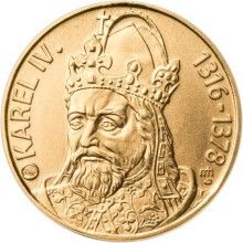 Sada zlatého dukátu a stříbrného odražku Karel IV. 700. výročí narození - b.k.