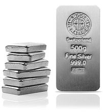 Náhled - Argor Heraeus SA 500 gram Ag - Investiční stříbrný slitek
