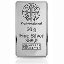 Náhled - Argor Heraeus SA 50 gram Ag - Investiční stříbrný slitek