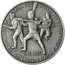 Bitva u Slavkova - 210. výročí stříbro patina