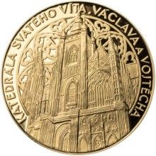 Pozlacená stříbrná Medaille Katedrála sv. Víta, Václava a Vojtěcha Proof