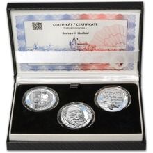 BOHUMIL HRABAL – návrhy mince 200 Kč - set 3x stříbro 1 Oz Proof