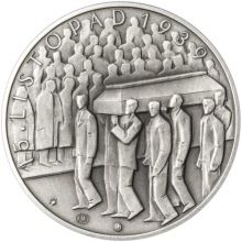 Jan Opletal - 75. výročí úmrtí stříbro antik