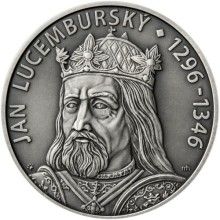 Jan Lucemburský - 720. výročí narození stříbro antik