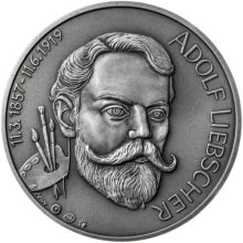 Adolf Liebscher - 160. výročí narození stříbro antik