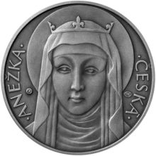 Anežka Czech - 735. výročí úmrtí stříbro antik