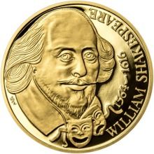 William Shakespeare - 450. výročí narození zlato proof