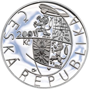 Náhled Reverzní strany - 200 Kč 1999 200. výročí Akademie výtvarného umění v Praze