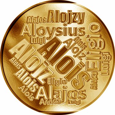 Náhled Averzní strany - Česká jména - Alois - velká zlatá medaile 1 Oz