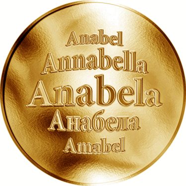 Náhled Averzní strany - Slovenská jména - Anabela - velká zlatá medaile 1 Oz