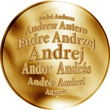 Náhled Averzní strany - Česká jména - Andrej - zlatá medaile