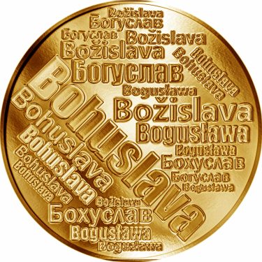 Náhled Averzní strany - Česká jména - Bohuslava - velká zlatá medaile 1 Oz