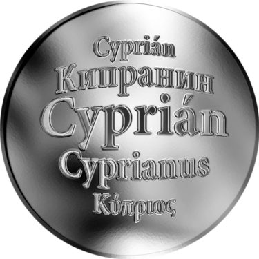 Náhled Averzní strany - Slovenská jména - Cyprián - velká stříbrná medaile 1 Oz