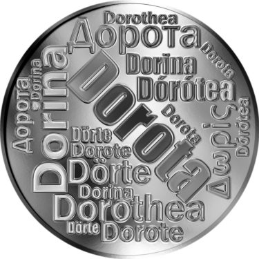 Náhled Averzní strany - Česká jména - Dorota - velká stříbrná medaile 1 Oz
