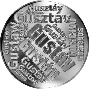 Náhled Averzní strany - Česká jména - Gustav - velká stříbrná medaile 1 Oz