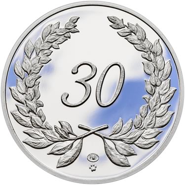 Náhled Averzní strany - Medaile k životnímu výročí 30 let - 1 Oz stříbro Proof