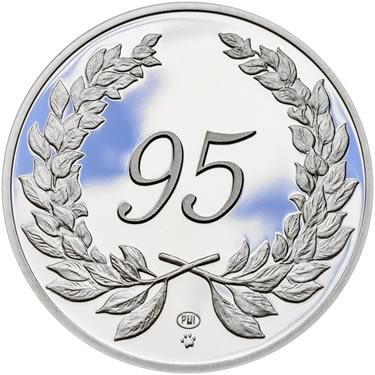 Náhled Averzní strany - Medaile k životnímu výročí 95 let - 1 Oz stříbro Proof