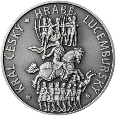Náhled Reverzní strany - Jan Lucemburský - 720. výročí narození stříbro patina