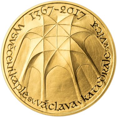 Náhled Averzní strany - Vysvěcení kaple sv. Václava v katedrále sv. Víta - 650. výročí zlato proof