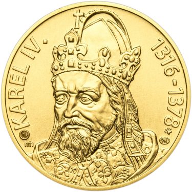 Náhled Averzní strany - Karel IV., král a císař - 700. výročí narození zlato b.k.