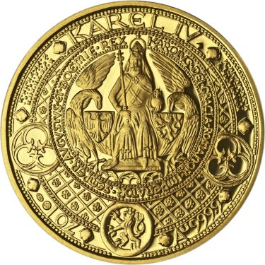 Náhled Averzní strany - Nejkrásnější medailon II. - Královská pečeť zlato Proof