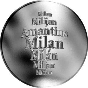 Náhled Averzní strany - Česká jména - Milan - velká stříbrná medaile 1 Oz