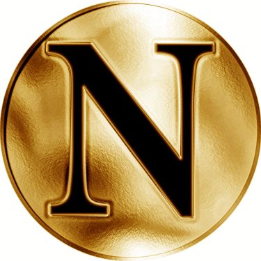 Náhled Reverzní strany - Česká jména - Nikolas - velká zlatá medaile 1 Oz