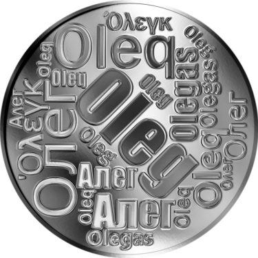 Náhled Averzní strany - Česká jména - Oleg - velká stříbrná medaile 1 Oz