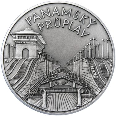 Náhled Averzní strany - Panamský průplav - 100. výročí otevření stříbro patina