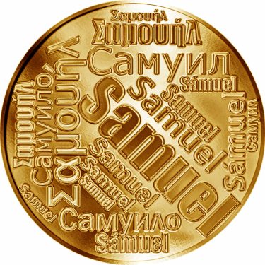 Náhled Averzní strany - Česká jména - Samuel - velká zlatá medaile 1 Oz