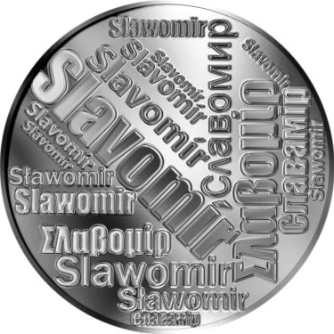 Náhled Averzní strany - Česká jména - Slavomír - velká stříbrná medaile 1 Oz