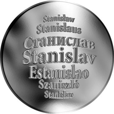Náhled Averzní strany - Česká jména - Stanislav - velká stříbrná medaile 1 Oz