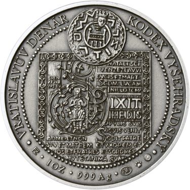 Náhled Reverzní strany - Korunovace Vratislava II českým králem - stříbro patina