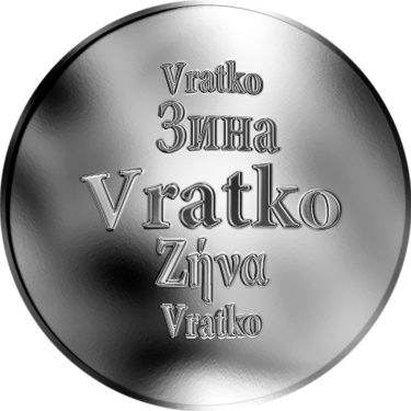 Náhled Averzní strany - Slovenská jména - Vratko - velká stříbrná medaile 1 Oz