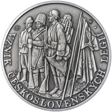 Náhled Averzní strany - Založení československých legií - 100. výročí stříbro patina